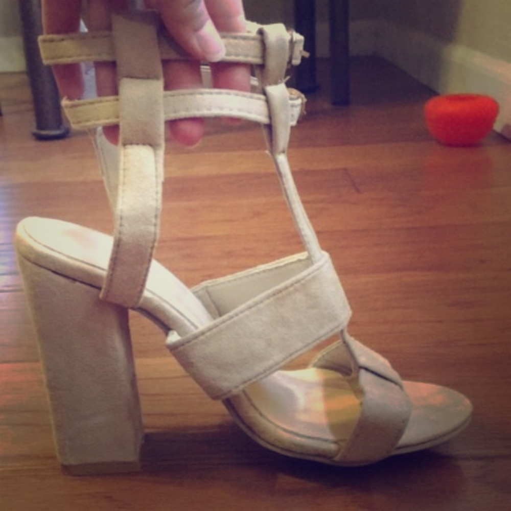Nude straps heels
